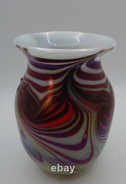 Starry Night Iridescent Miniature Studio Art Glass Off Hand Cabinet Vase