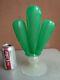 Steuben Art Glass 11.5 Green Jade & Alabaster Cactus Vase