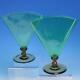 Steuben Art Glass Pair Of 8½ Footed Fan Vases Two Colors