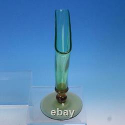 Steuben Art Glass Pair of 8½ Footed Fan Vases Two Colors