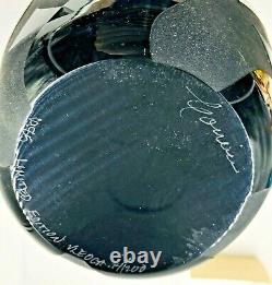 Steven Correia Etched Mirror Black On Black Art Deco Cylander Vase #14/200- 1985