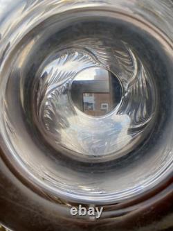 Stuart England Ellesmere Crystal Cut Footed Art Deco Vase 9 Heavy