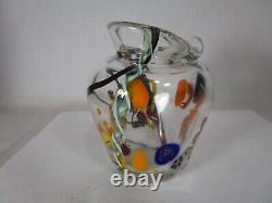 Studio Art Glass Patchwork Cane Vase Apple Size Heavy