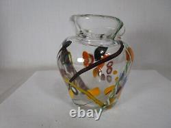 Studio Art Glass Patchwork Cane Vase Apple Size Heavy