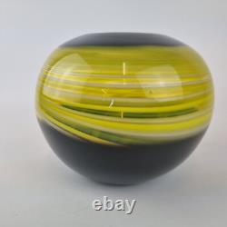 Studio Art Glass Vase With Swirled Decoration By Hayley Glass Designs 13.5cm