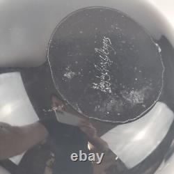 Studio Art Glass Vase With Swirled Decoration By Hayley Glass Designs 13.5cm