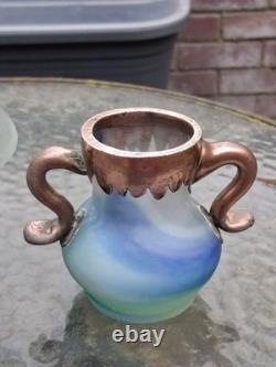 Studio Glass with Solid Copper Overlay. Two Pieces Signed by the Artist