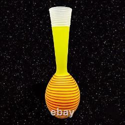 Studio Paran Post Modern Art Glass Vase Vertigo Yellow Red Swirl 14.5T 3W