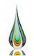 Stunning 445mm Murano Sommerso Technique Art Glass Submerged Freeform Sculpture