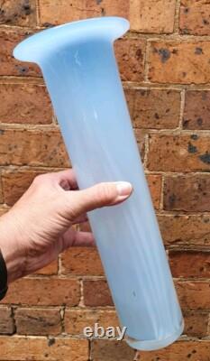 Stunning Australian Studio Art Glass Signed Richard Morrell Vase Blue Opaline