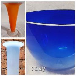 Stunning Australian Studio Art Glass Signed Richard Morrell Vase Blue Opaline