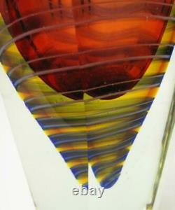 Stunning Contemporary Czech Studio Art Glass Vase Sommerso Pavel Havelka Style