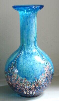 Stunning Dale Tiffany Turquoise Hand Blown Art Glass & Aventurine Vase
