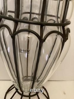 Stunning Gothic Hand Blown unusual Caged Glass Vase 40cm Tall Statement piece