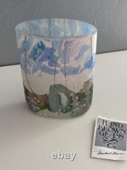 Stunning Isle of Wight Art Glass Vase Flower Garden with Signature card 13cm