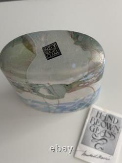 Stunning Isle of Wight Art Glass Vase Flower Garden with Signature card 13cm