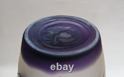 Stunning Large Acid Cut Back Birds & Cherry Blossom Cameo Glass Art Glass Vase