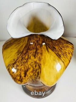 Stunning Large Art Glass Female Bust Vase Tortoise Shell Design Ornamental Torso