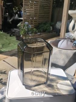 Stunning Louise Roe Denmark Jewel Glass Vase In Smoke Signed