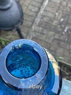 Stunning Schott Zwiesel Florida Blue Crystal Glass flower vase weighs 2.2 kgs