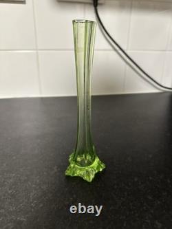 Stunning Uranium Stem Vase Possibly Murano Art Deco 1930s Glows Amazing UV
