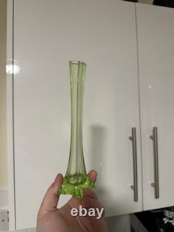 Stunning Uranium Stem Vase Possibly Murano Art Deco 1930s Glows Amazing UV