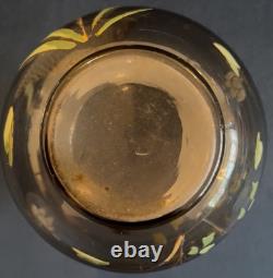 Superb Moser Glass and Enamel Painted Carp & Aquatic Plant Vase C. 1900 Czech