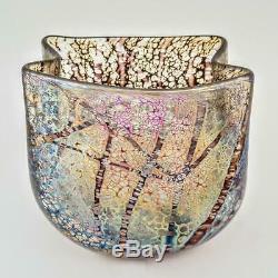 Superb Norman Stuart Clarke Tree Study Iridescent British Studio Art Glass Vase