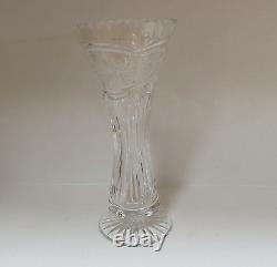 Swedish Art Crystal Glass Footed Vase Vessel Mid Century Modern 10x5 Vintage