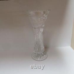 Swedish Art Crystal Glass Footed Vase Vessel Mid Century Modern 10x5 Vintage