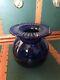 Tiffany & Co Signed Cobalt Blue Crystal Art Vase Withetched Ribs