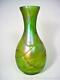 Top Art Nouveau Iridescent Banded Glass Vase Pallme Koenig Loetz Kralik Green