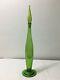 Tall Husted Green Blenko Decanter. Bottle. Vase. Art Glass. Mcm