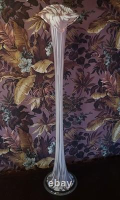Tall Jack-in-the-Pulpit Art Glass Vase 31 Swirl Hand-Blown Murano/Studio Style