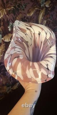 Tall Jack-in-the-Pulpit Art Glass Vase 31 Swirl Hand-Blown Murano/Studio Style