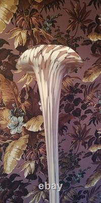 Tall Jack-in-the-Pulpit Art Glass Vase 31 Swirl Hand-Blown Murano/Studio Style