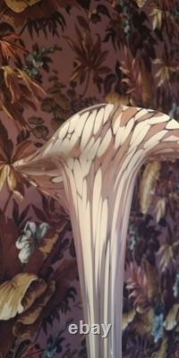 Tall Jack-in-the-Pulpit Art Glass Vase 31 Swirl Hand-Blown Murano/Studio Style