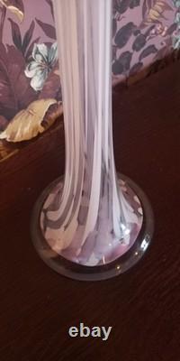 Tall Jack-in-the-Pulpit Art Glass Vase 31 Swirl Hand-Blown Murano/Studio Style