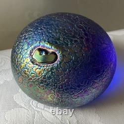 Textured Paper weight in Iridescent Blue/purple. Ditchfield piece