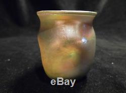 Tiffany Art Glass Favrile Pinched Miniature Vase Cordial