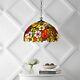 Tiffany Pendant Lamp Flowered Style 16 Inch Multicolored Stained Glass Shade