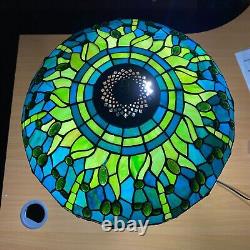 Tiffany Style Ceiling Lamp/Light Green Dragonfly Art 16 Handcrafted Shade Home