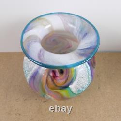 Timothy Harris Isle of Wight Art Glass Vase 5.5 Tall VGC Gemstone Pattern