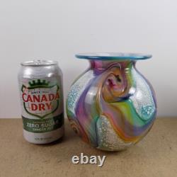 Timothy Harris Isle of Wight Art Glass Vase 5.5 Tall VGC Gemstone Pattern
