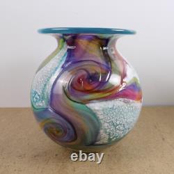 Timothy Harris Isle of Wight Art Glass Vase 5.5 Tall VGC Gemstone Pattern