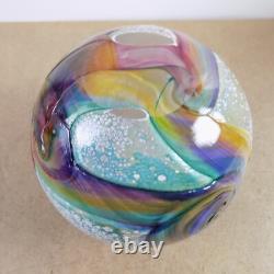 Timothy Harris Isle of Wight Art Glass Vase 5.5 Tall VGC Gemstone Pattern