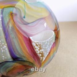 Timothy Harris Isle of Wight Art Glass Vase 5.5 Tall VGC Gemstone Pattern