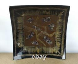 Tony Evans Art Glass Square Bowl Signed