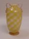 Toso Brothers Glass Vase Murano Yellow-white Thread Decor 1960/70 Art Glass Italy