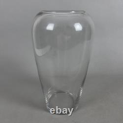 Transparent Glass Vase European Grooved Design 1980s Murano Art